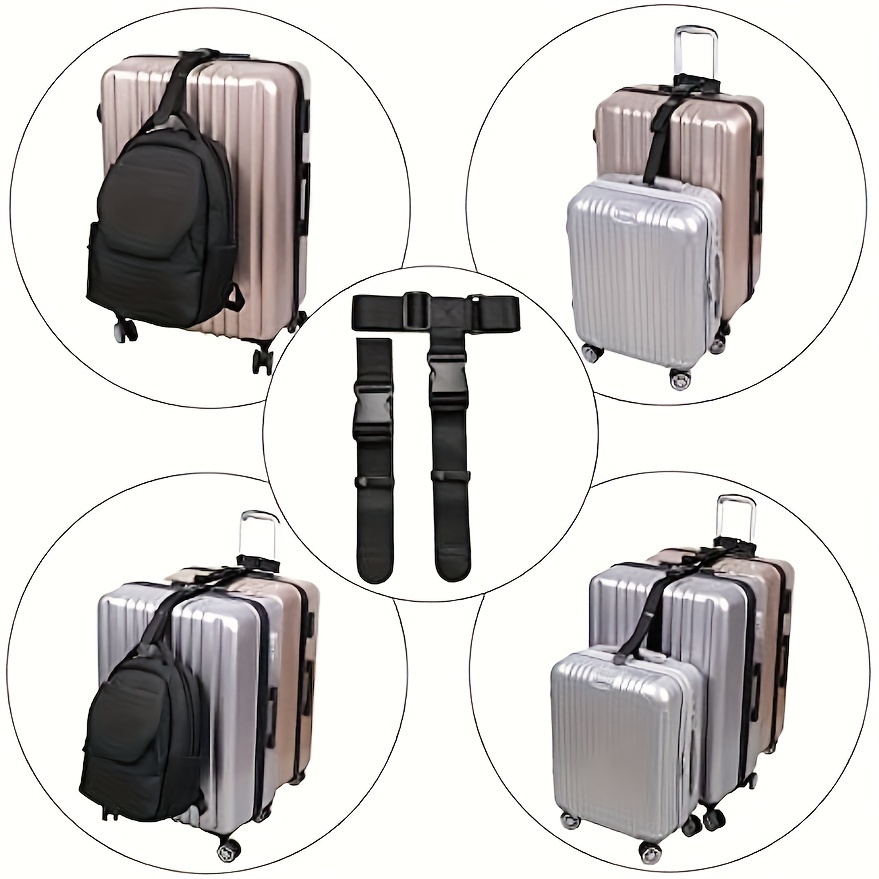 

2pcs/set Adjustable Luggage Packing Straps, T-shaped Suitcase Connection Binding Straps, Wheel Suitcase Connecting Rope