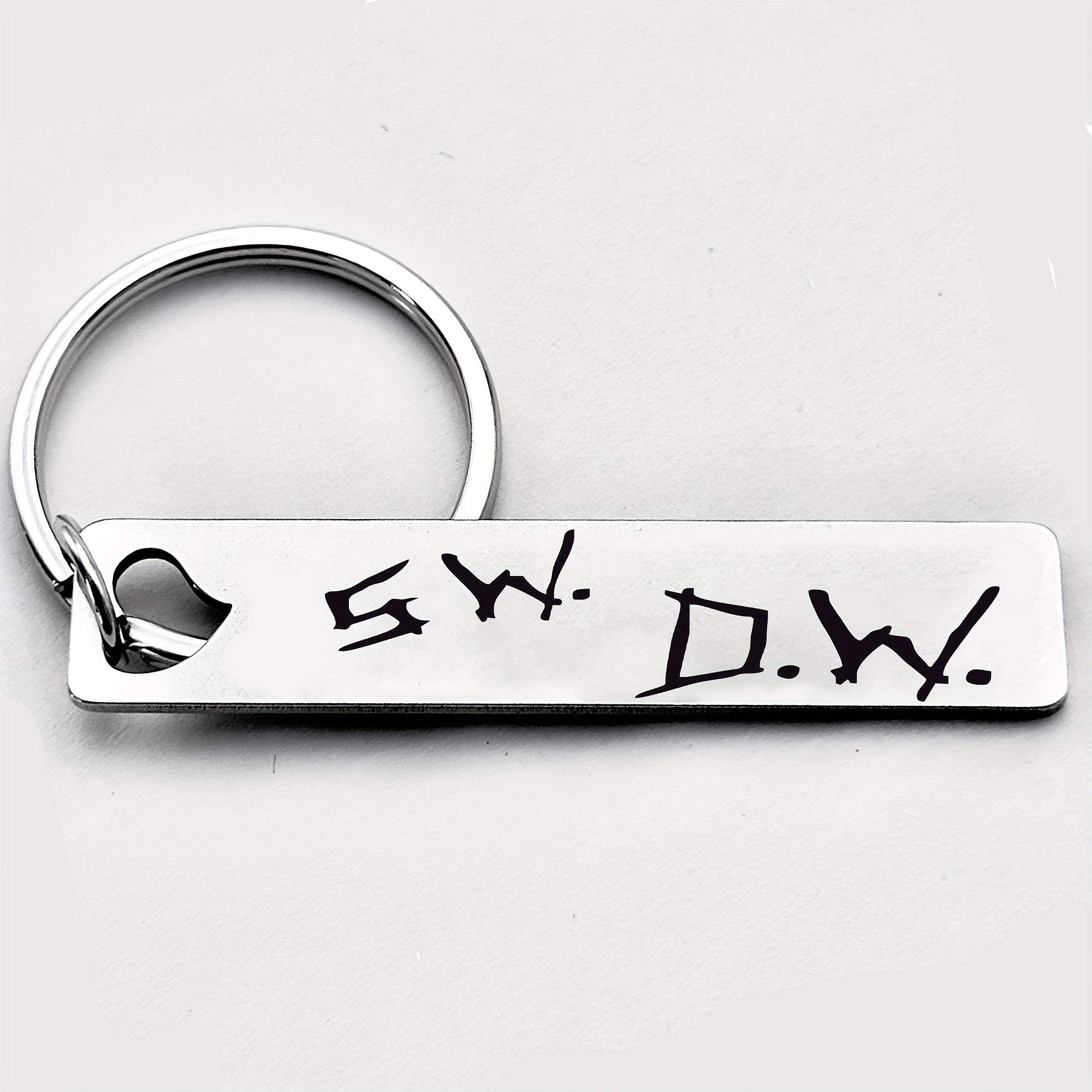 Image of Supernatural Initials S.w.d.w. Stainless Steel Keychain, Perfect For Backpacks, Bags, And Birthday Gifts, Bag Accessories | Novelty Accessories | Durable Keychain
