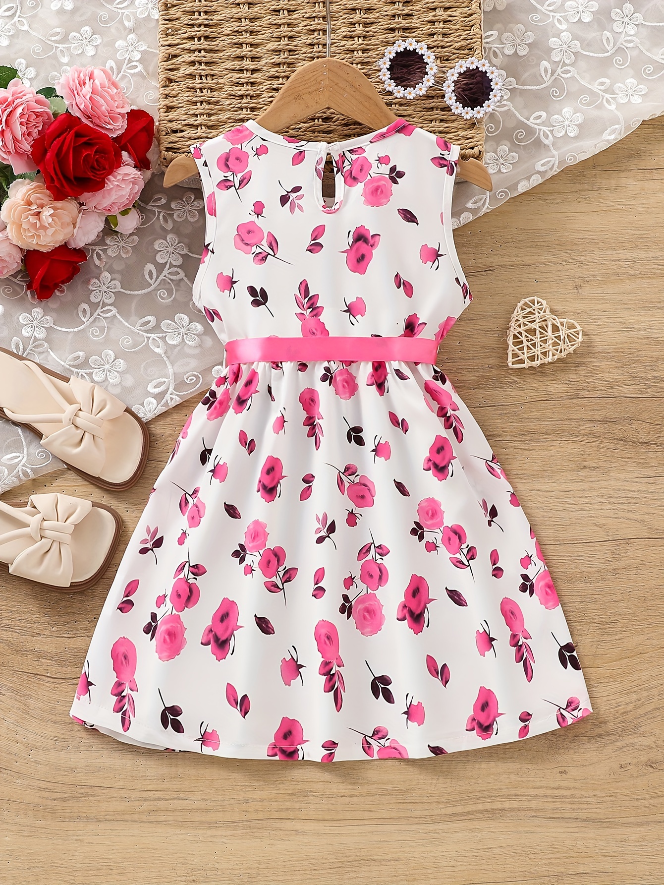 Sweet Pink Cotton Baby Dress For Girls High Quality Summer Outfit