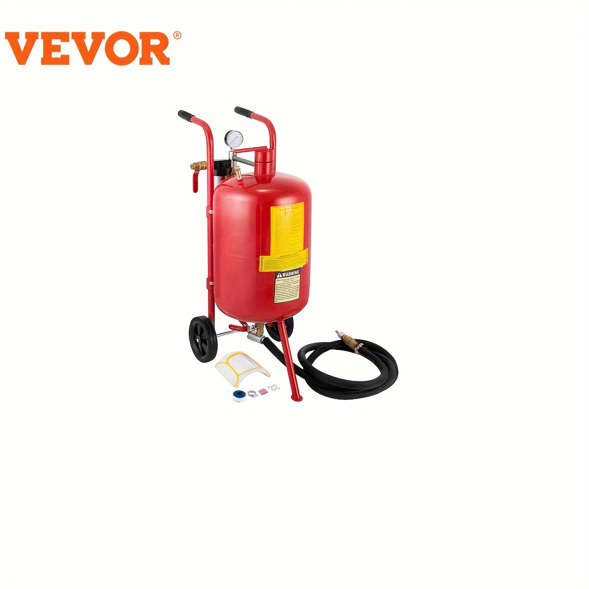 

Vevor 10gal/40l Sandblaster Nozzle Shut-off Nozzle 2.5m Hose Watertrap 6\" Blasters Portable Sandblasting Equipm