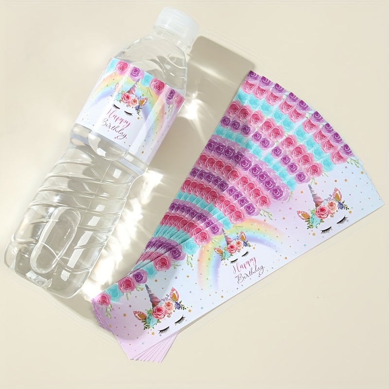 

10-piece Rainbow Water Bottle Stickers - Perfect For Birthday & Wedding Decorations, Party Supplies