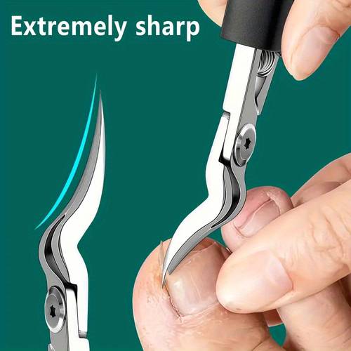 a nail clipper specifically designed for thick ingrown nails suitable for adults and seniors with thick hard nails this embedded grooming tool is unisex and made of stainless steel featuring sharp curved for toenail care