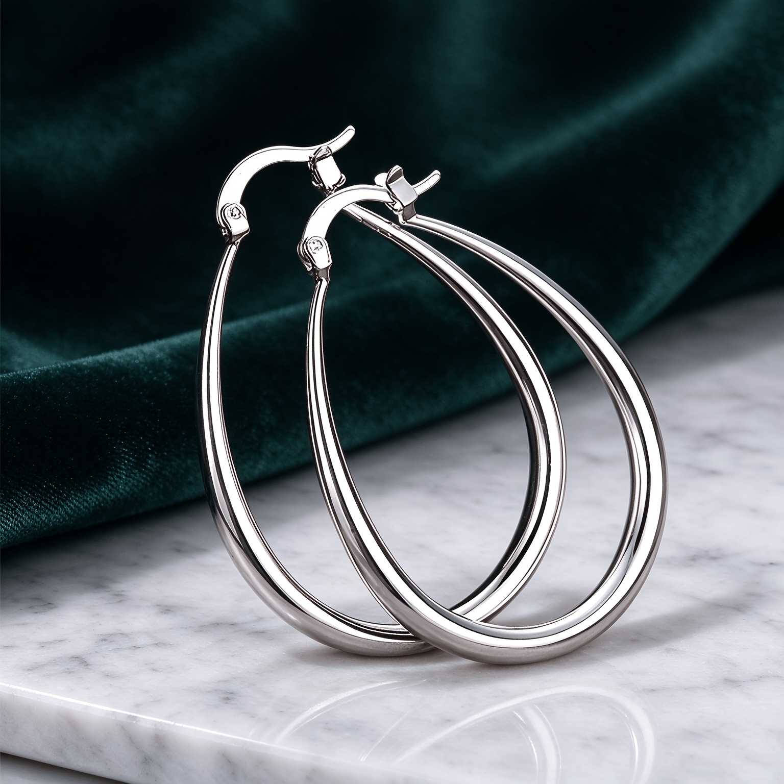 TEMU Un par de aretes de aro grandes de brillantes de estilo a para mujer, aretes elegantes, disponibles en varios colores