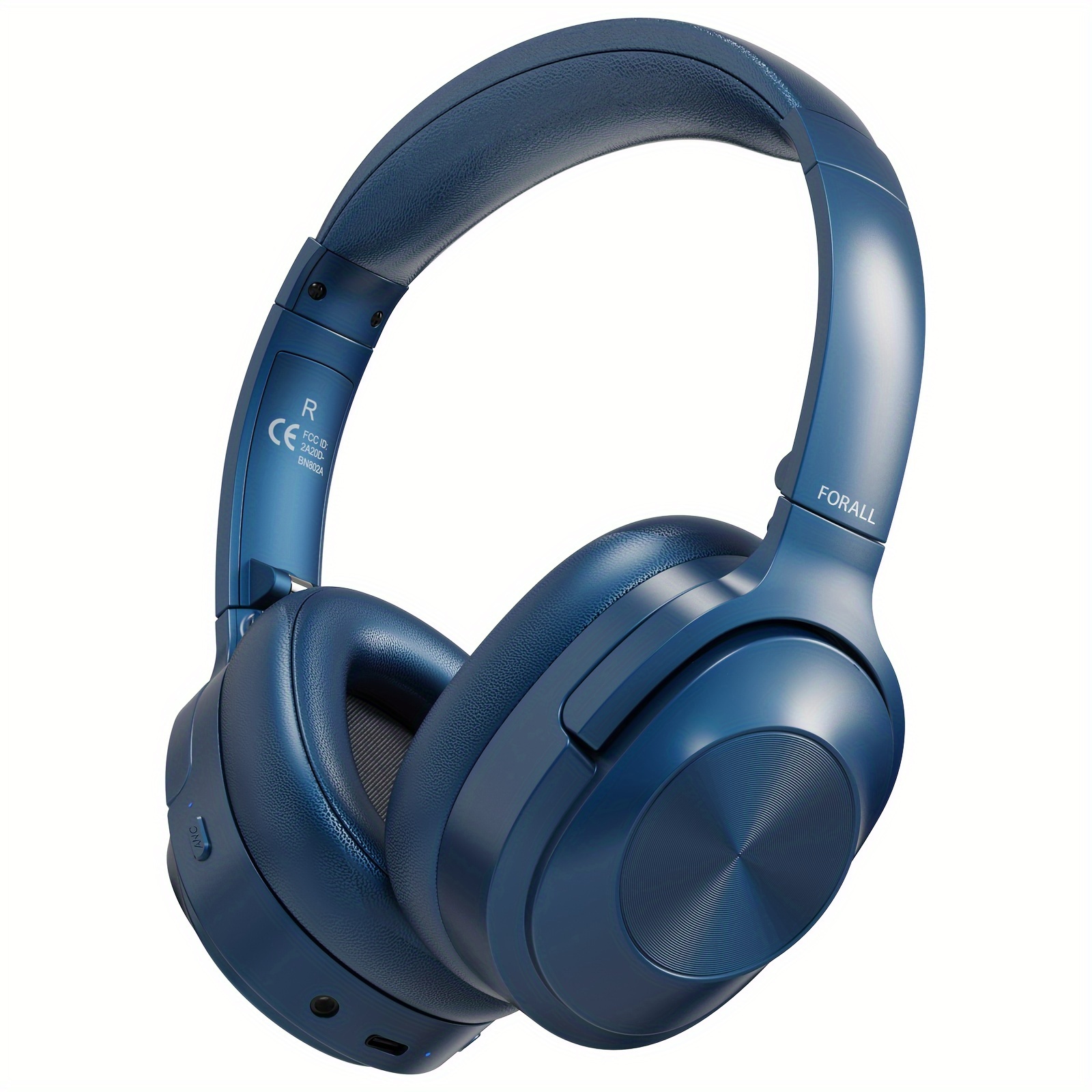 TEMU 1pc Active Noise Cancelling Headphones, Over Ear Wireless Headphones, Audio, Memory Foam Ear Cups, 40h Playtime Anc Headset For Office