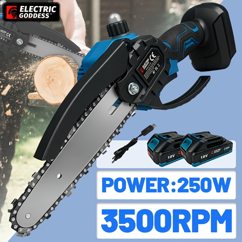 motosierra de  r inalámbrica cepillada de 18v, 250w, 3500 rpm para batería makita, para   de árboles  , corte de  ,   de jardín y proyectos de bricolaje