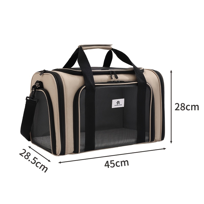 Image of Pet Travel Tote Bag, Portable , Foldable Fabric Pet Sling, Travel Tote For Dogs Or Cats, Pet Crate With A Locking Safety Zipper, Airline Approved