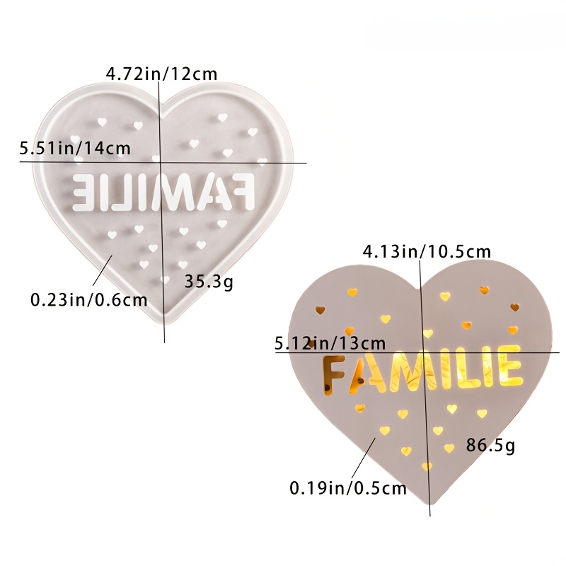 Heart Sign Resin Molds, Silicone Molds For Epoxy Resin Memorial Love Casting Molds Home Table Decorations Craft Gifts Supplies
