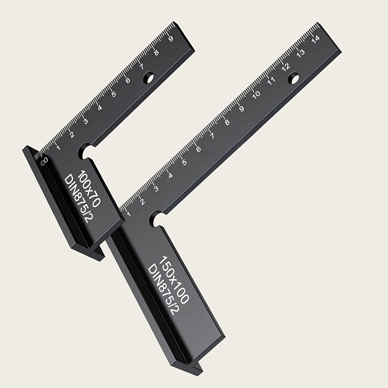 E-shop Zwei robuste Winkelmaße aus Aluminiumlegierung, 100* und 100*150 mm, spezielles Winkelmaß für die Holzbearbeitung, abschreibbar, spezielle