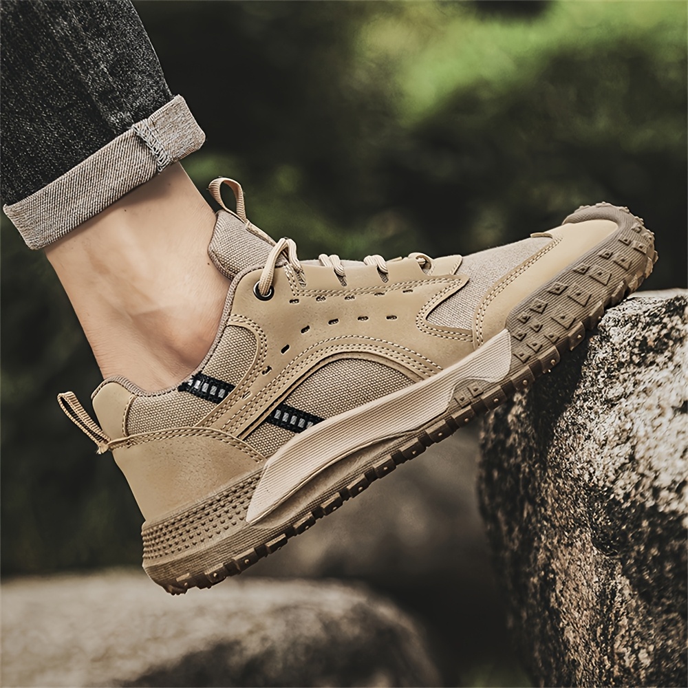 Men's New Fashion Trend Sneakers with Comfortable and Soft Inner Lining for Foot Protection, Upper with Lace-Up Design, Wear-Resistant Sole, Comfortable and Durable, Suitable for Outdoor Mountain Climbing, Work, Sports, and Casual Wear