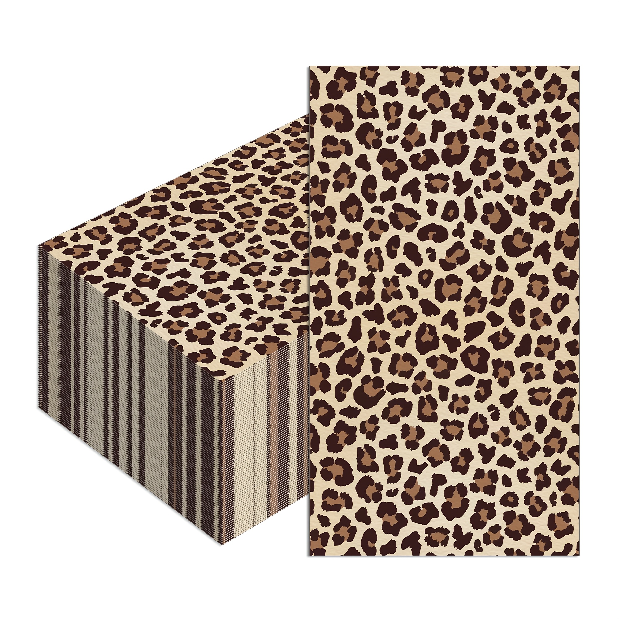 TEMU Set Of 20 Disposable Paper Napkins Featuring A Leopard Print Design, Baby Showers, Dinners, Picnics, And Parties, Measuring 4.5 By 8 Inches For