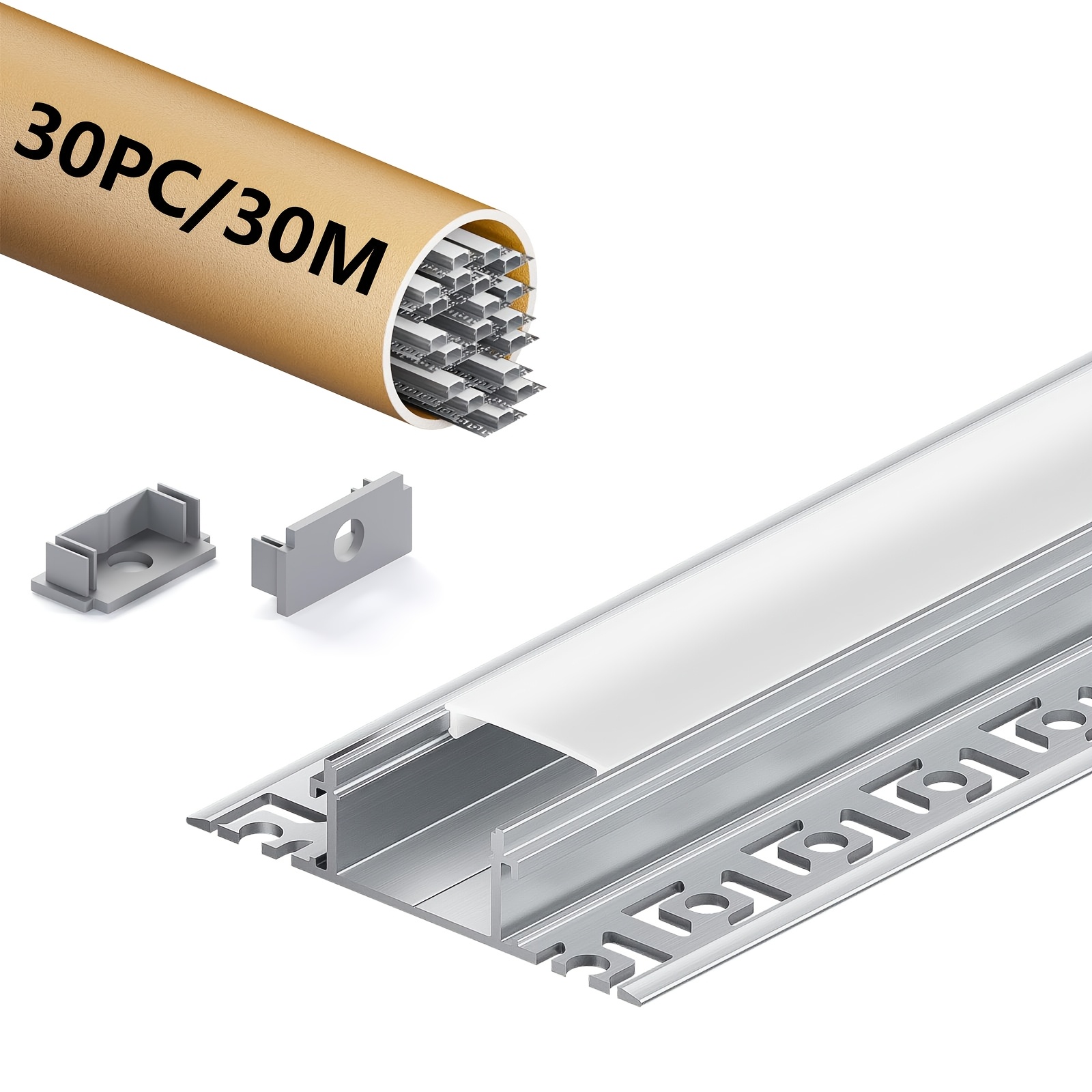 Embeddable And - 2-meter Length Aluminum Light Strip Tube Profile, Suitable For Modern-style Home Decoration Lighting Design, 2000×61.8×13.8mm Dimensions, And Durable