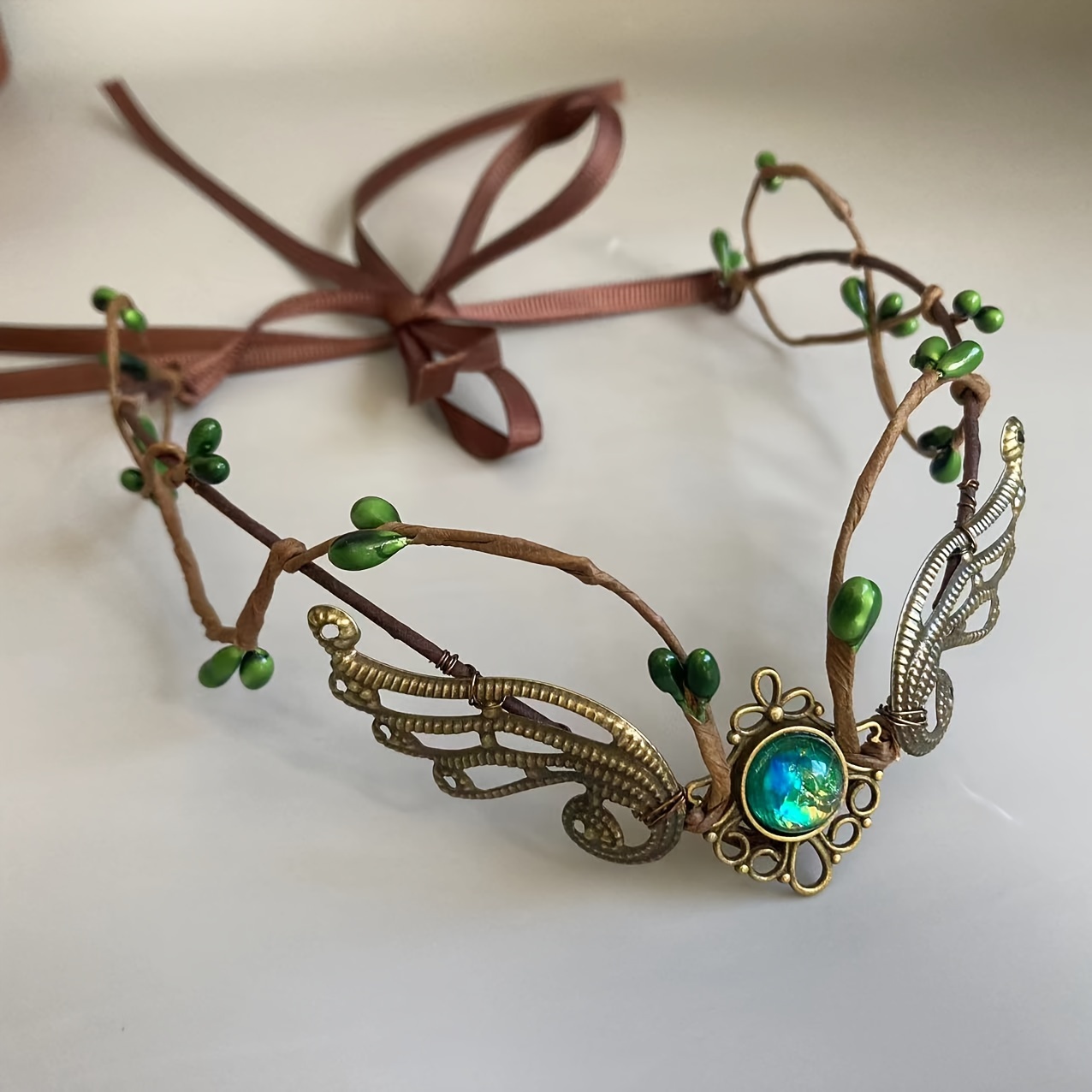 [top-rated] Handcrafted Medieval Headband - Vintage-inspired Elf Tiara With Faux Gemstones, Metal Construction, Only - & Cosplay