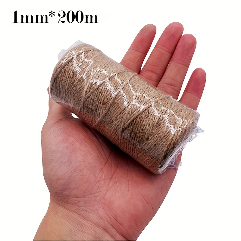 Image of 200-meter-long Natural Sisal And Hemp Rope - Perfect For Cat Scratching Boards, Gift Wrapping, And Diy Home Decor Crafts