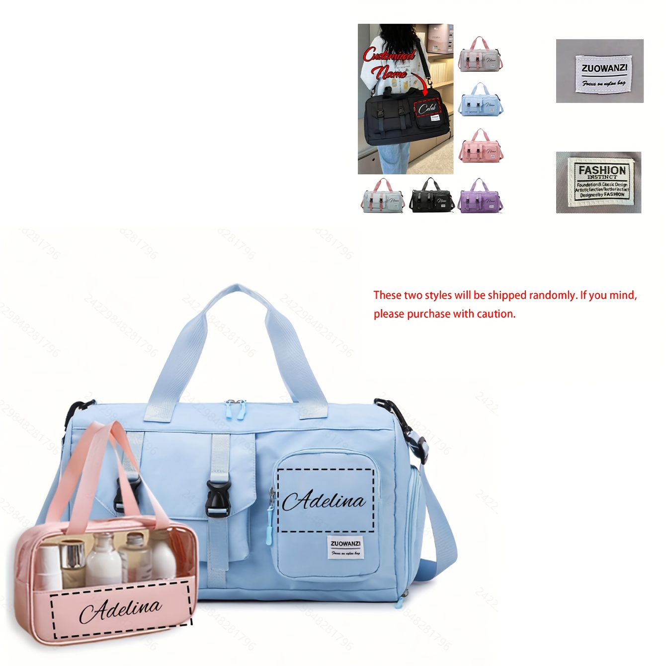 TEMU Name Travel Bags, Personalized Tote Bags, Shoulder Bags, Crossbody Bags, Gym Bags, Overnight Bags, Multifunctional Multi-pocket Shoe Bags,