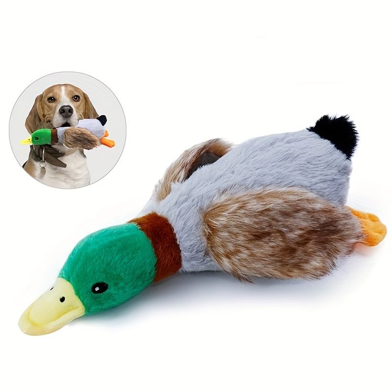 

Squeaky Plush Toy With Crinkle - Realistic Duck Shape Pet Toy For All Breed Sizes, Durable Interactive Plush Animal For Play And Training