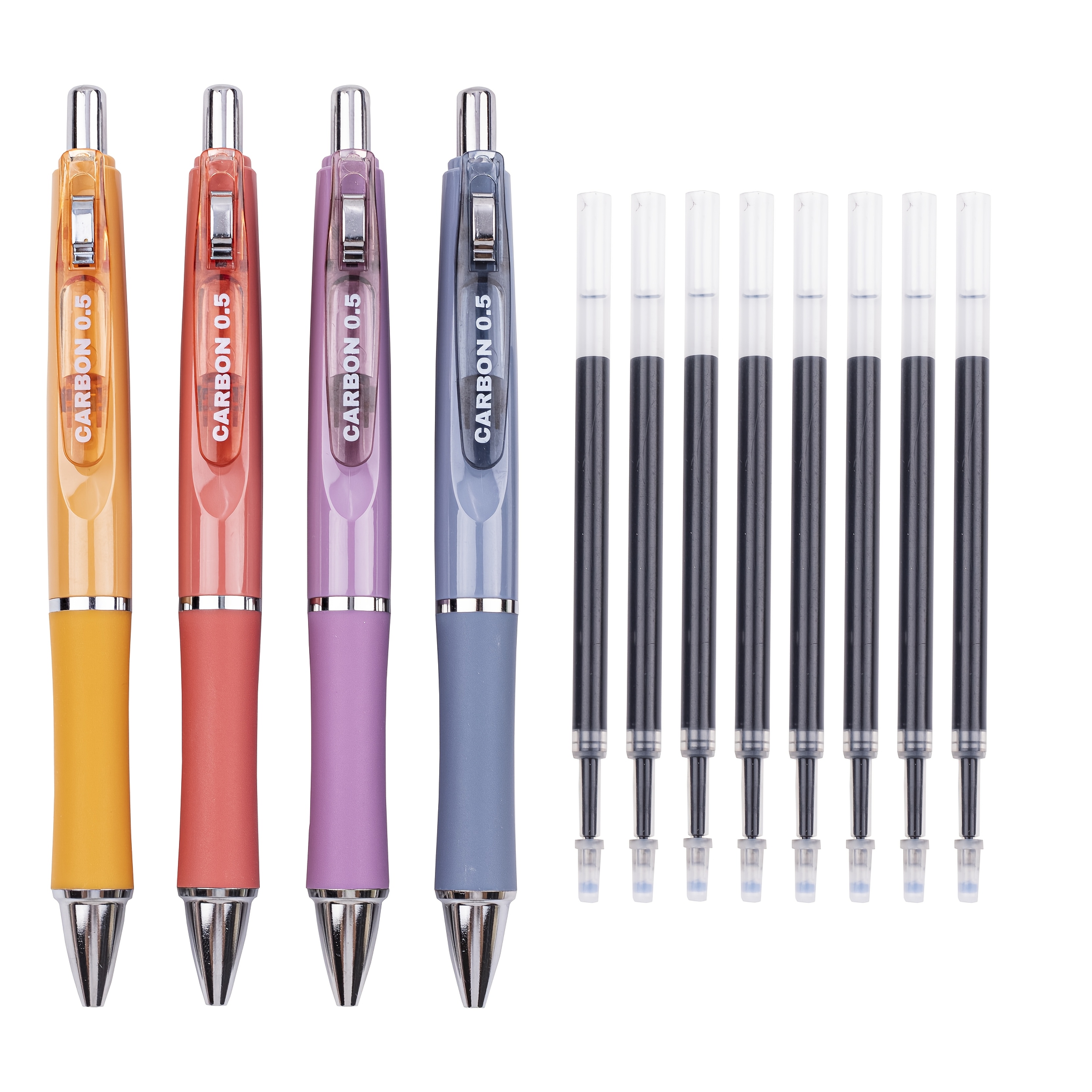 

4pcs Gel Pens 0.5, Retractable Pens With 8 Of Refills, Smooth Pens For Women, Aesthetic Office School Supplies, Gifts Pens For Journaling