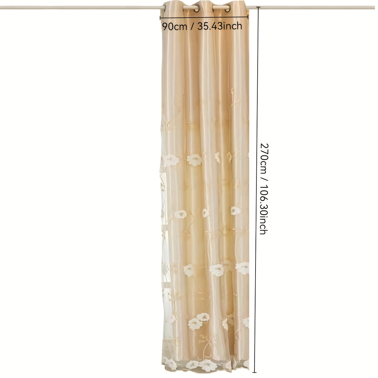 TEMU 1 pezzo ( a pannello ricamata a in garza oscurante color crema) adatta per camere da letto e soggiorni. Facile da installare con e utilizzabile