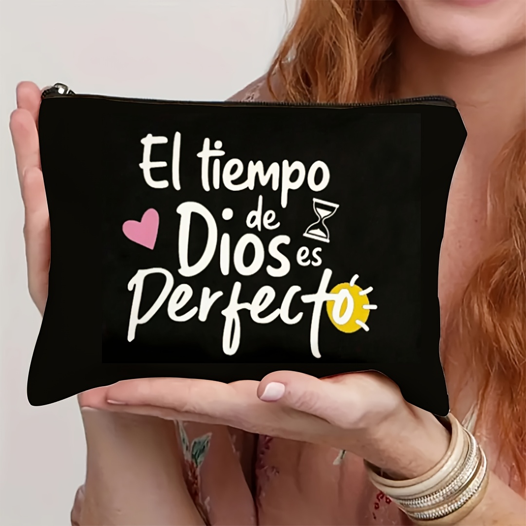 TEMU 1 pieza, Bolsa de Maquillaje de la Biblia en Español, Bolsa de Almacenamiento de Cosméticos, Bolsa de Accesorios Estética, Bolsa de Portátil,