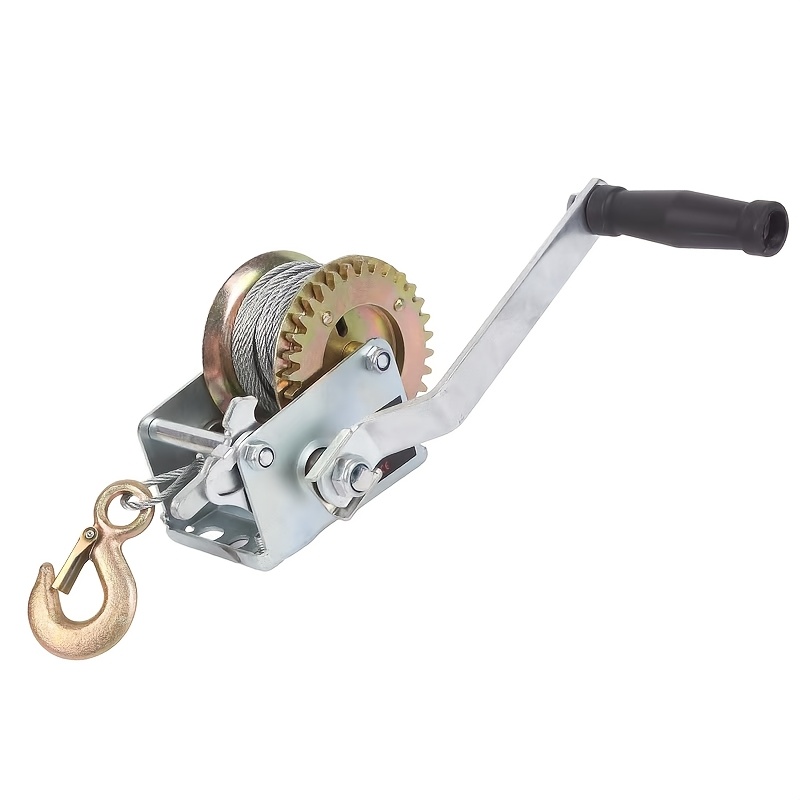 industrial winch tensioner trailer mini manual winch marine winch installation mountain hand crank steel wire rope winch manual crank winch boat   with hook and gear grease suitable for pulling boat trailers and trucks six models