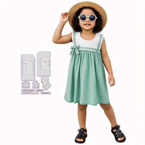 model de rochie mărimea 9 (6m - 10y) modele de cusut, șabloane de cusut haine la scară completă, kit de cusut pentru începători, modele de prototipuri de îmbrăcăminte, șabloane pentru croitorie și design de modă – un cadou perfect pentru iubitorii de cusut