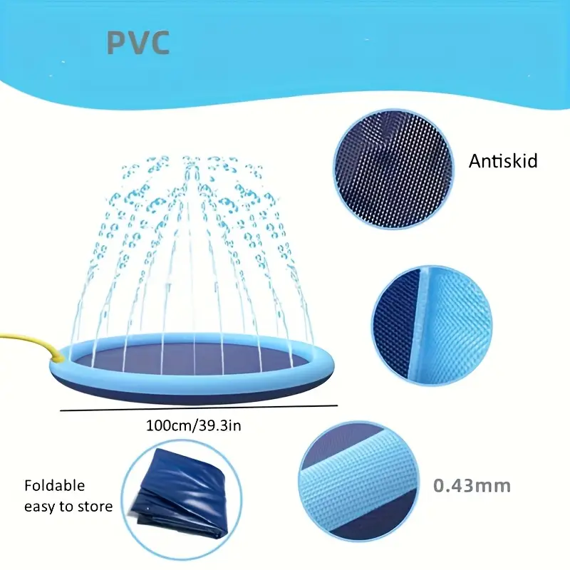 1 portable dog cooling water spray mat inflatable pet water play mat and playtime mat pet water mat pet supplies no battery required details 1