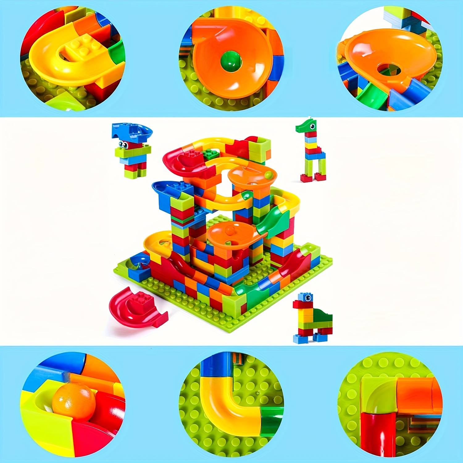 171pcs Sliding Track Building Blocks DIY Toy Interlocking Construction Assembly