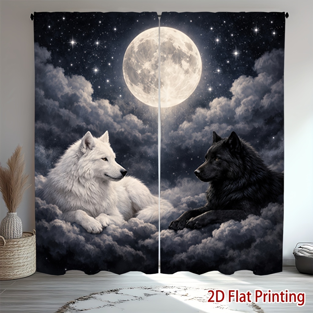 2d flat - 2d flat - [produkt] 2 stück 2d flat druck doppelte  , die auf die gedruckten vorhänge starren, sanftes licht, sichtschutz, pocket rod style installation,   für wohnzimmer, küche, schlafzimmer, arbeitszimmer, balkon, hotel, restaurant, apartment