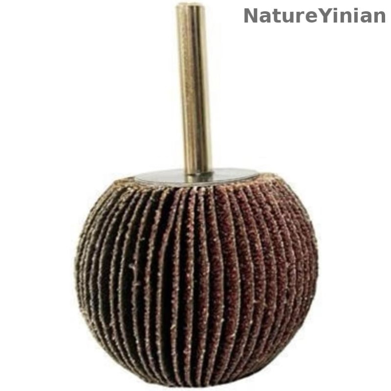 TEMU 120 Grit Handheld Spherical Cloth Buffing Wheel - Rotary Abrasive Tool For Metal Grinding & Surface Polishing (d40*6mm Handle)