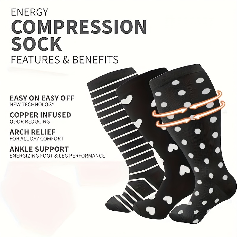 Plus Size Compression Socks Women Men Copper Wellow 15 20 - Temu
