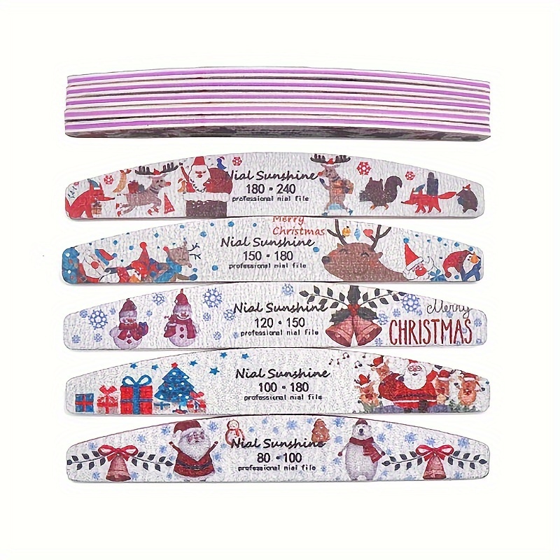 Christmas Nail Files and Buffers Set with Mixed Grits