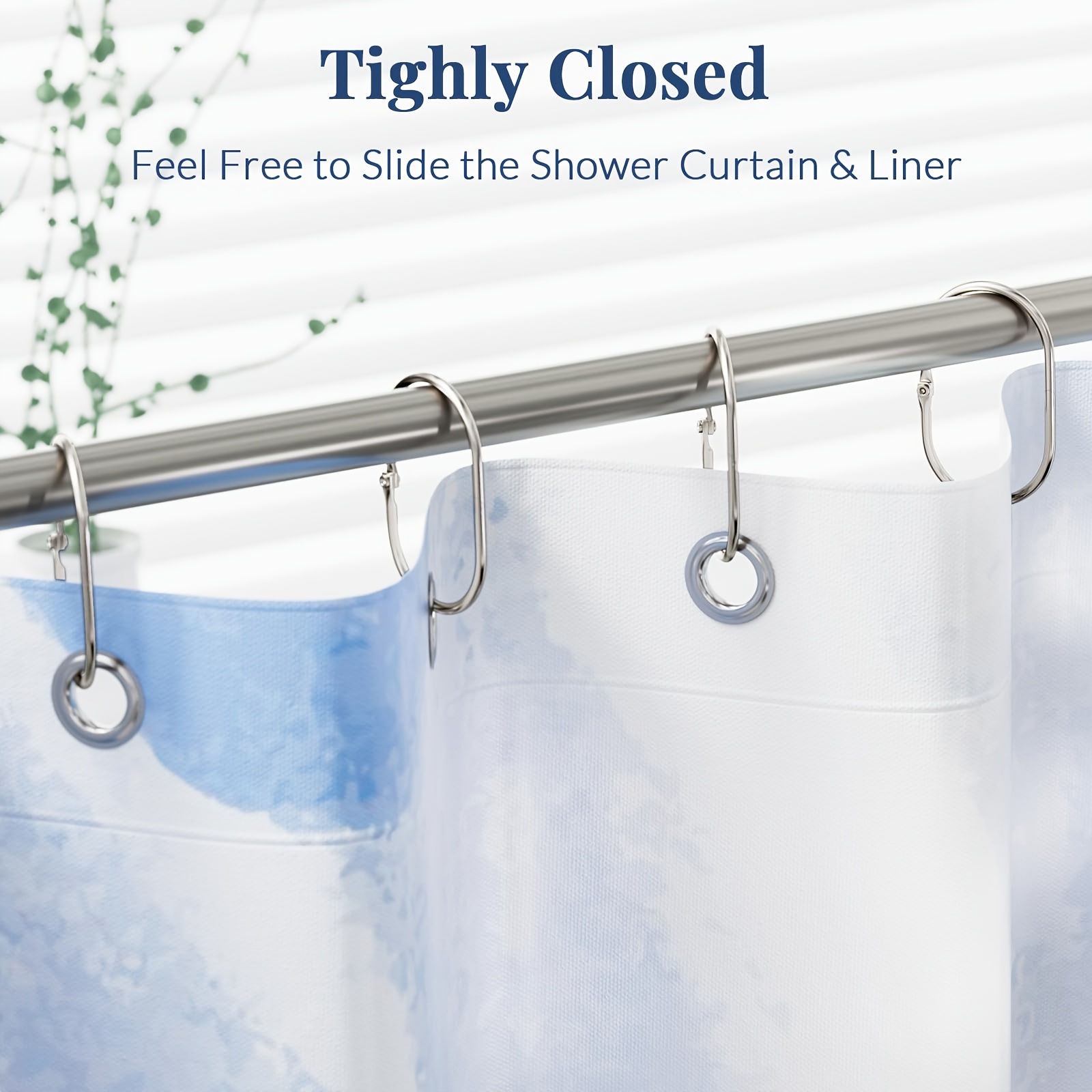 Shower Curtain Hooks Rust resistant Shower Curtain Rings - Temu