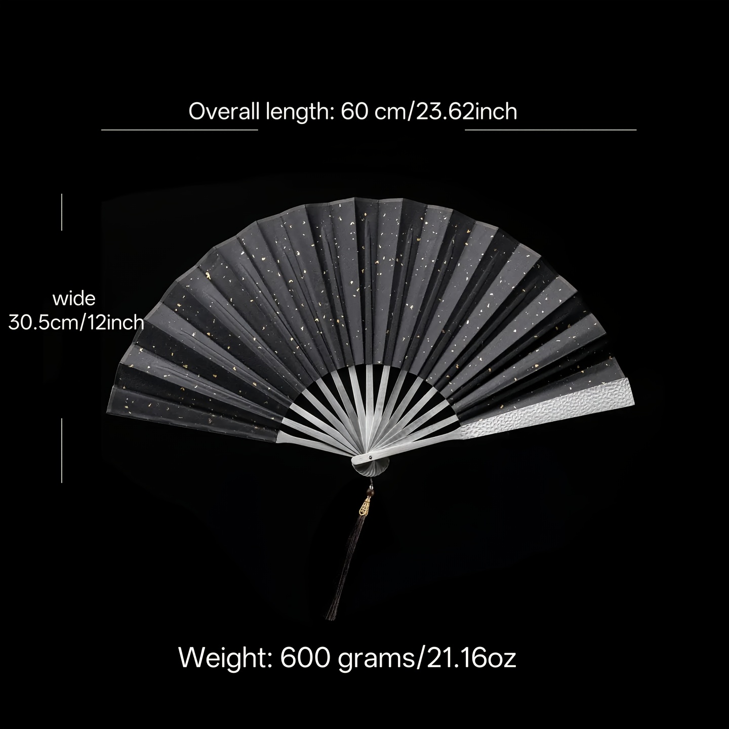 full stainless steel metal ribs cloth fan folding fan chinese cold weapon decoration ornament with brocade box and traditional handcrafted vintage fan for collection home decor gift with exquisite decorative fan cultural display premium materials fine Product details 1