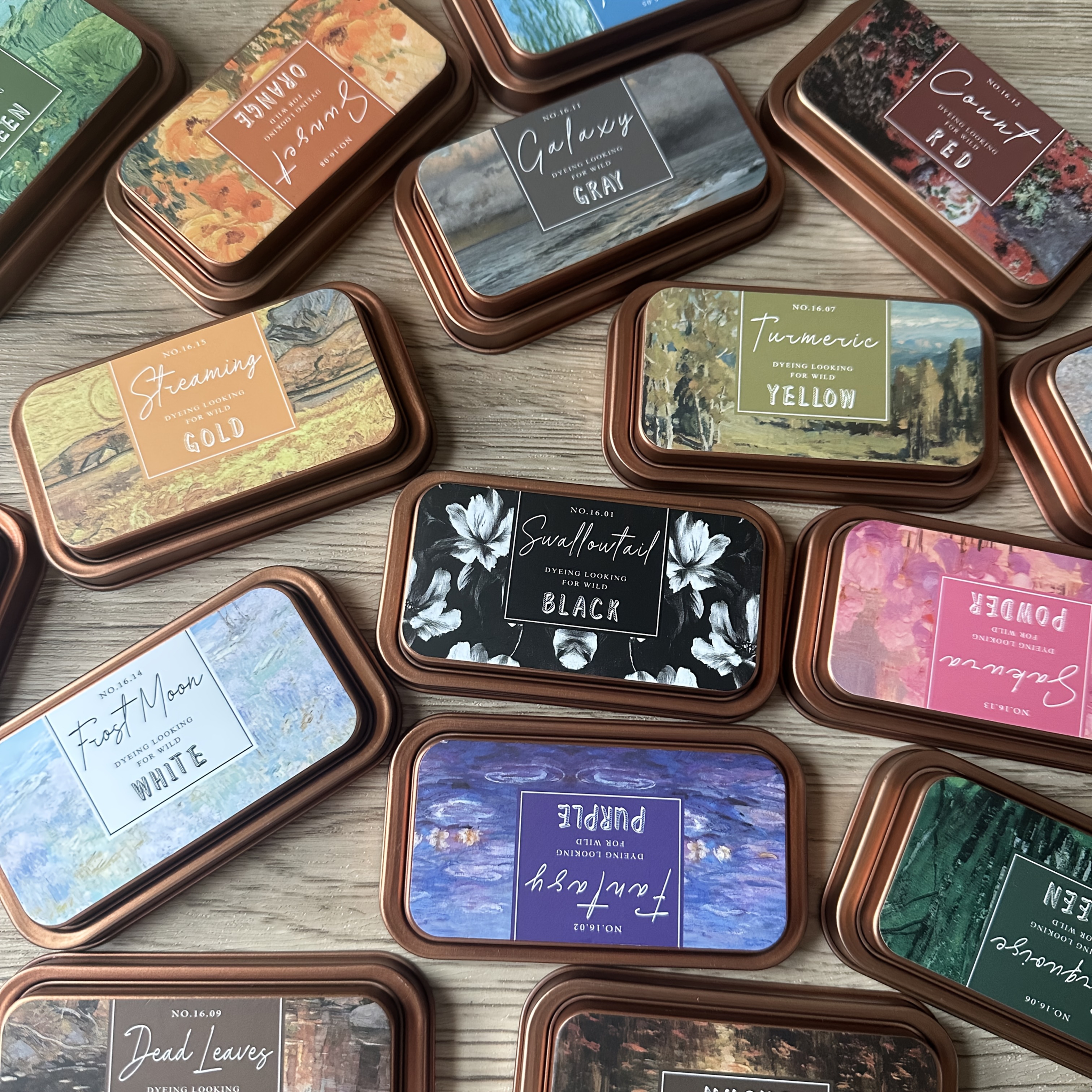 1 iron box of colored ink sponge   portable colored   multiple colors   suitable for     marking decoration diy crafts colored  