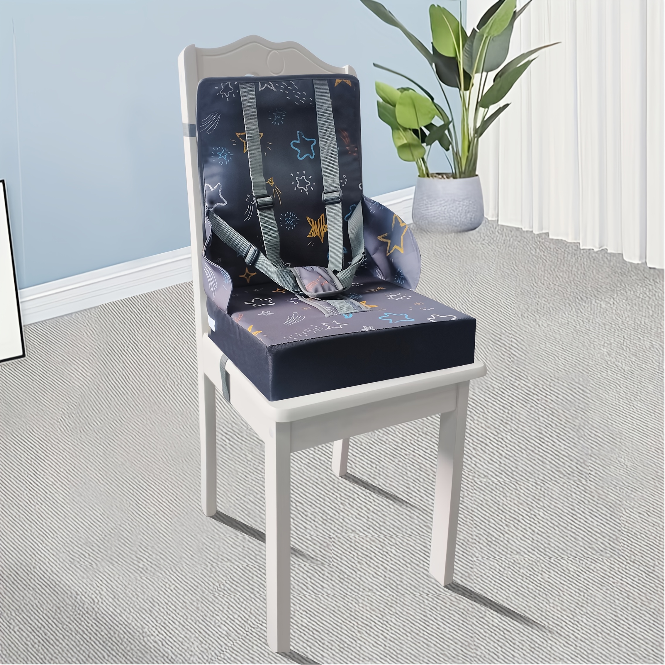 Image of 1pc Children' Chair Booster Cushion, Meal Seat Pad, Household Baby Chair Cushion, Portable Foldable And Removable Washable Children' Cushion For Outdoor Dining