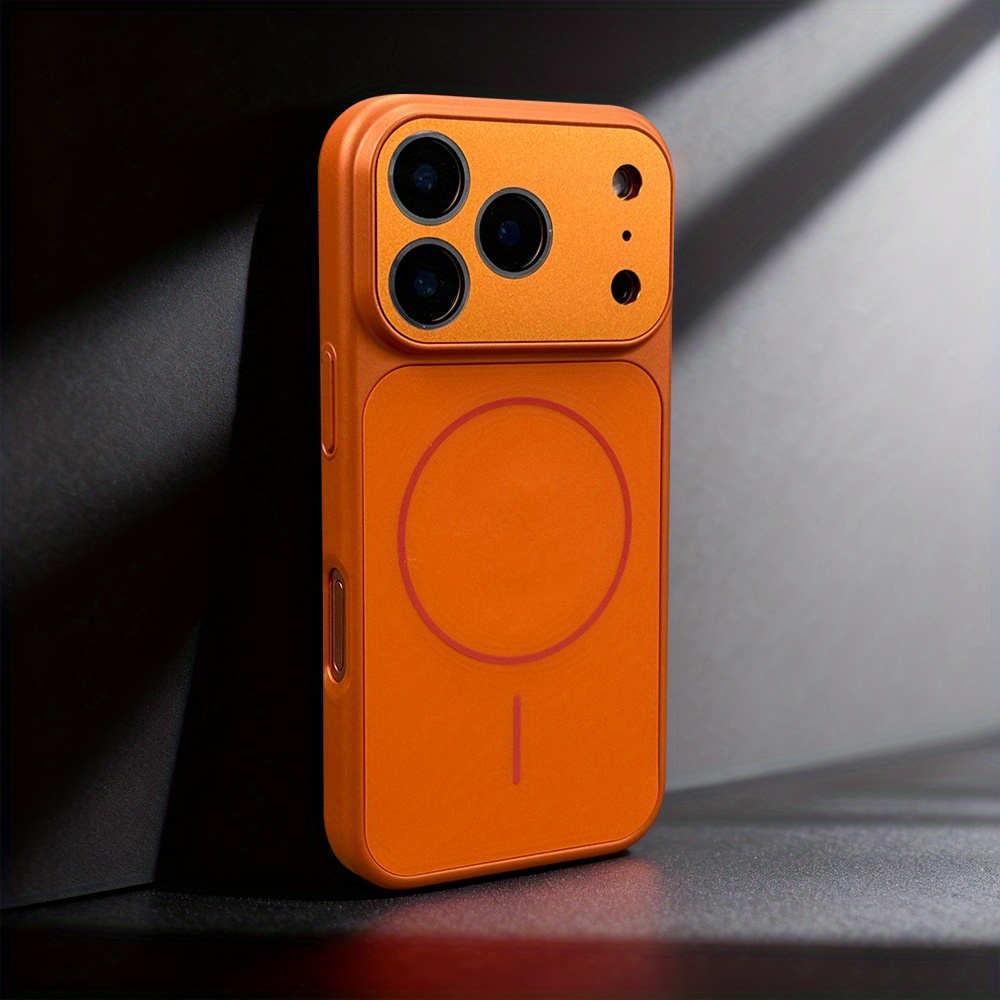 手机壳 - 奢华即时变形 17pro 磁吸无线充电手机壳，适用于 iphone 13   17 pro   全金属保护壳，相机镜头保护，哑光金属漆硬边框软后盖 商品详情 4