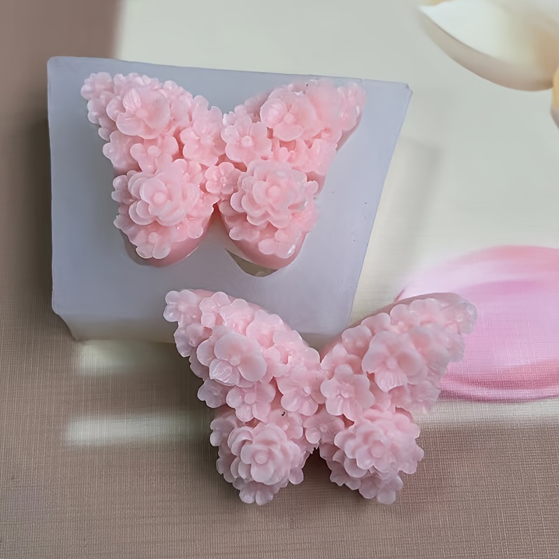 

Rose Flower Butterfly Aromatherapy Candle Silicone Mold Diy Butterfly Flower Gypsum Diffuser Stone Car Aromatherapy Air Vent Mold Home Decoration Eid Al-adha Mubarak