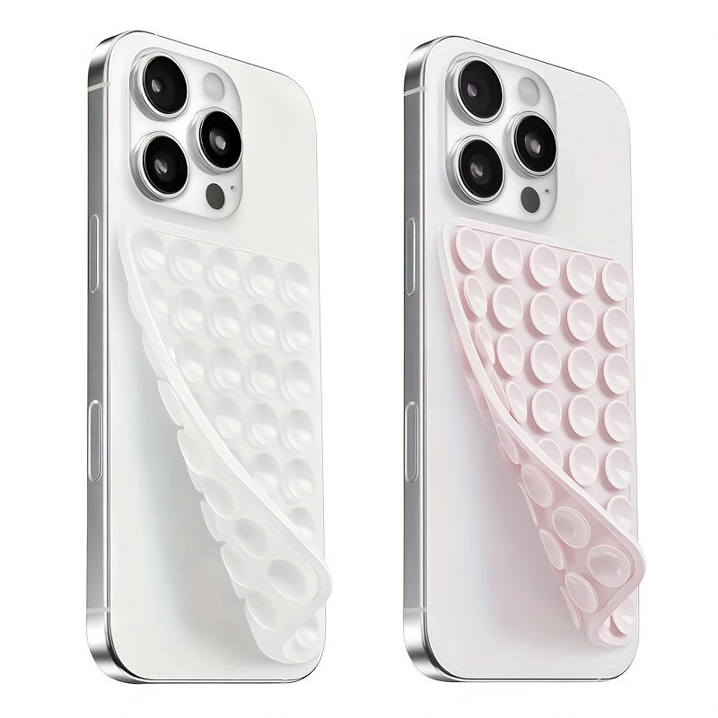 2 pack double sided silicone suction cup phone holders silicone phone additions for iphone and   adjustable angle and   suitable for makeup   yoga shower   watching