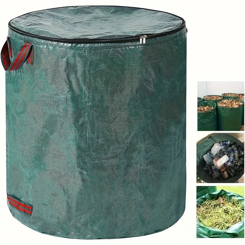 

72-gallon Reusable Bag Lid & - , Pe , For Lawn & ,