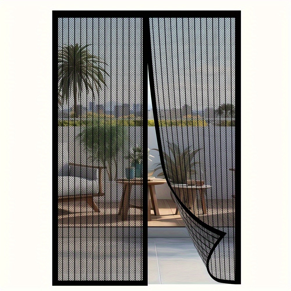 heavy duty retractable magnetic screen door pet friendly insect proof barrier no electricity needed magnetic closure for patio sliding doors durable polyester mesh screen   for homes   open doors magnetic door screen modern door accessory   mesh