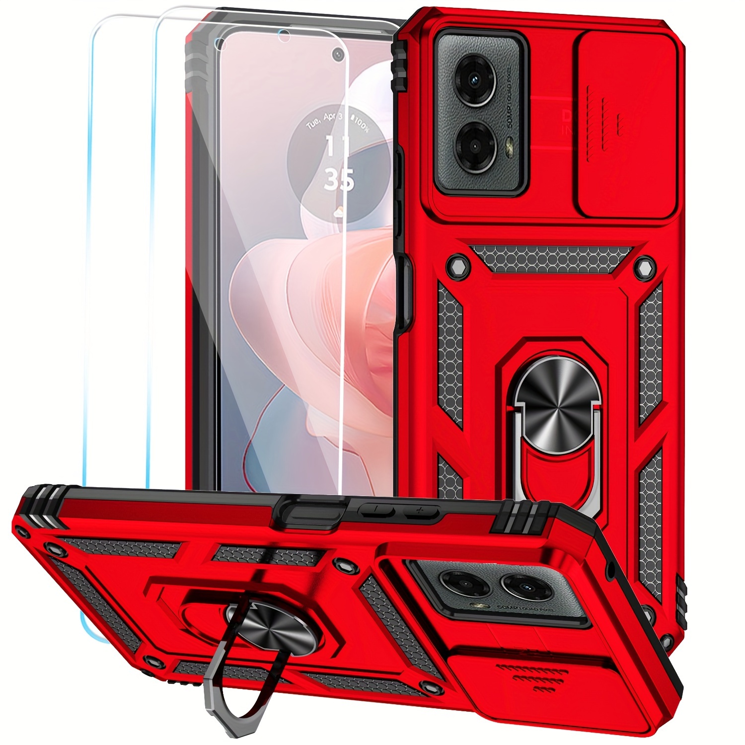 

For (2024) Mobile Phone Case, With 2pcs Of High- Screen Protectors, Sliding Camera Cover And Car Mount Ring Holder, For (2024) Mobile Phone Case Is Suitable For (2024) Mobile Phone