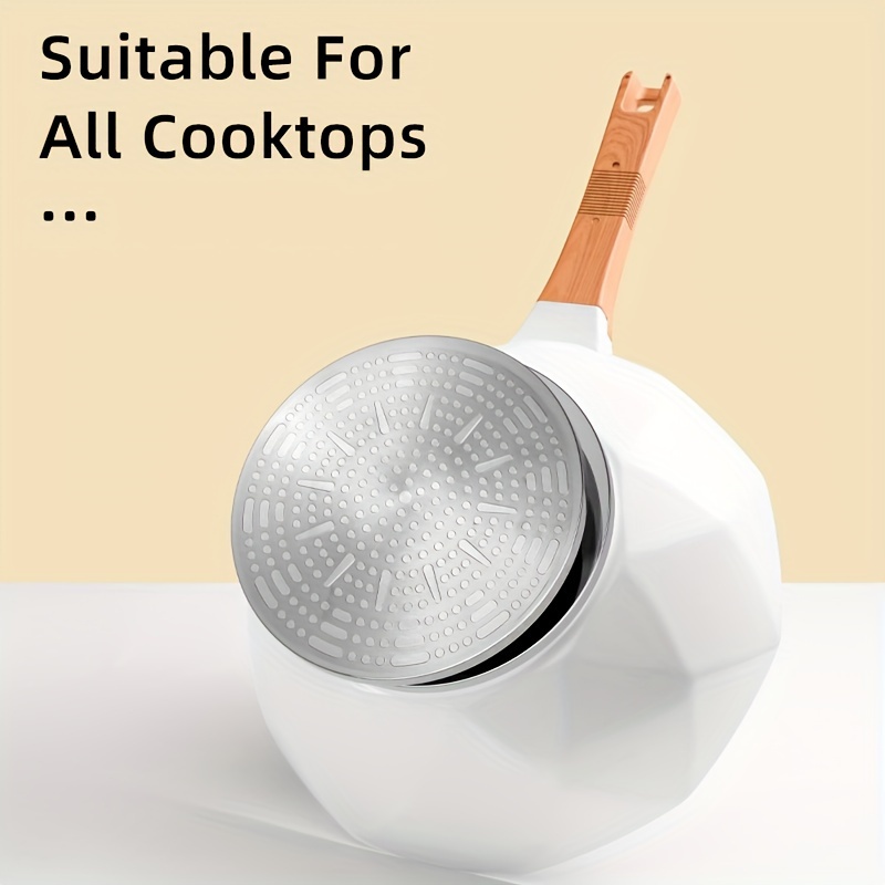 white octagonal pot non stick pot induction cooker gas stove universal non stick pot home   pan 2