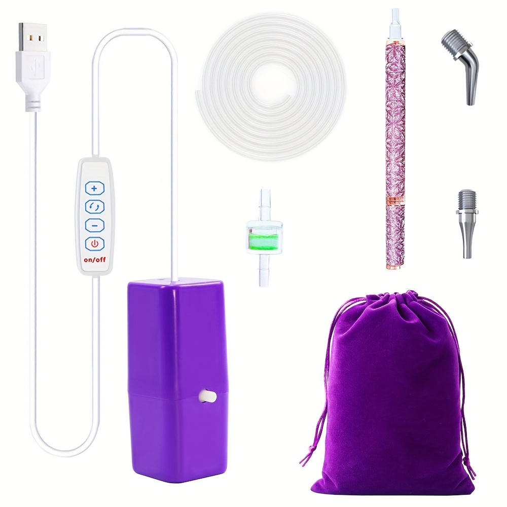TEMU 6pcs Adjustable Suction Electric Diamond Painting Pen Set For Home Decoration. 5d Including Wax-free Vacuum Art Pens For Ab Diamond Inlay.