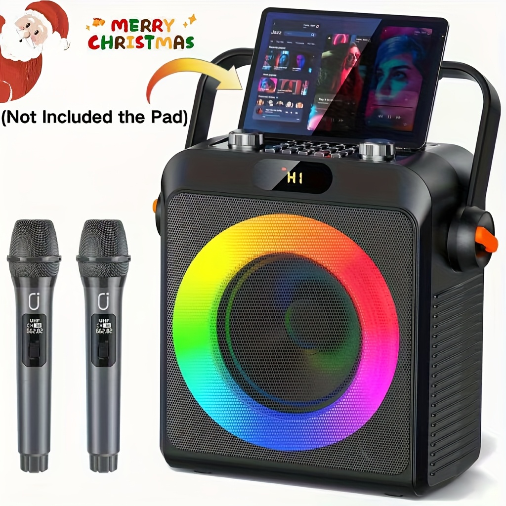 T19-T Karaoke Speaker with 2 Microphones, Karaoke Machine for Adult, Wireless Speaker with Karaoke Function, Home Speaker Karaoke System with RGB Light, Live Streaming Function, Christmas Gift — Zaynora Luxury Marketplace