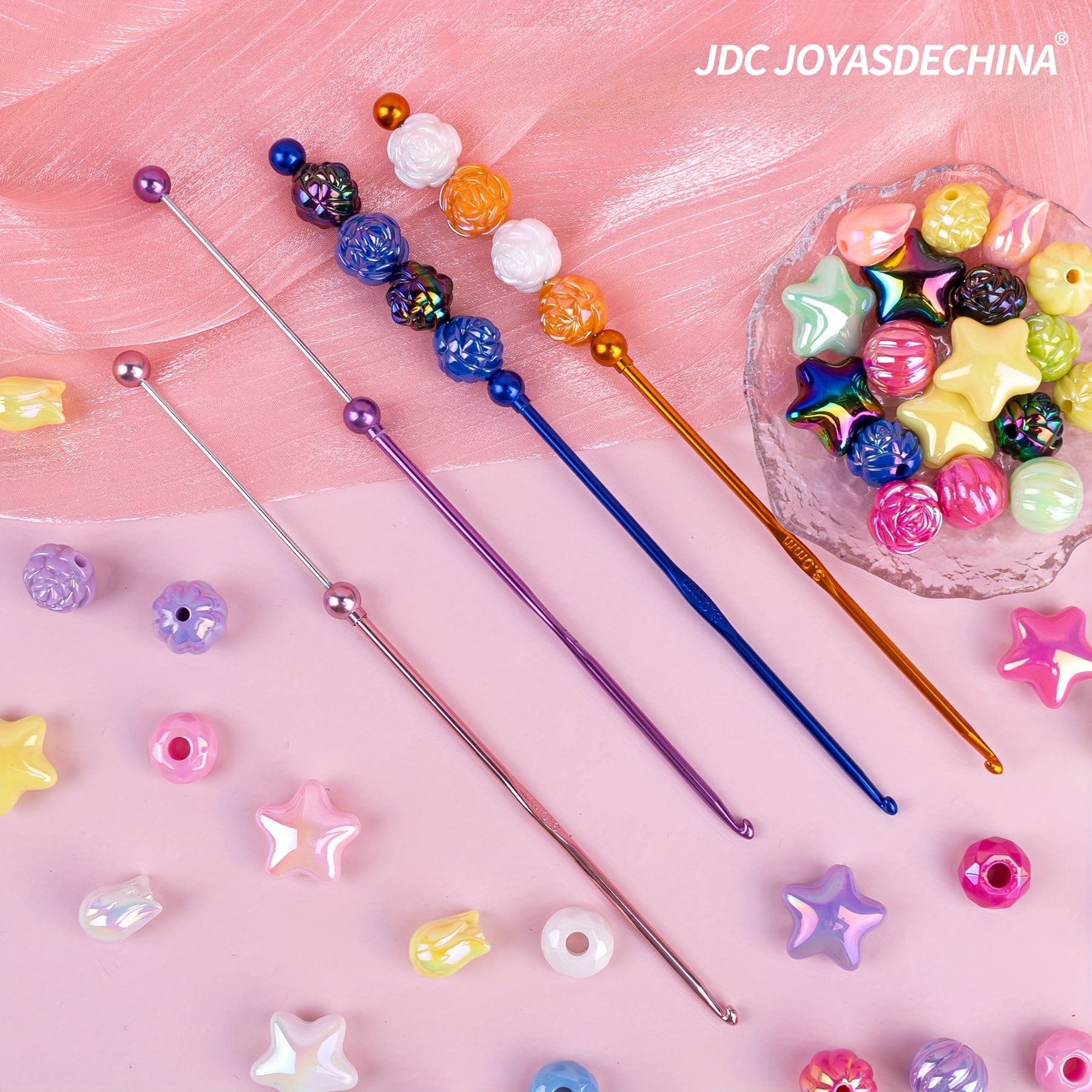 6pcs diy crochet tool bead hooks thread needles single head Temu - Main Image