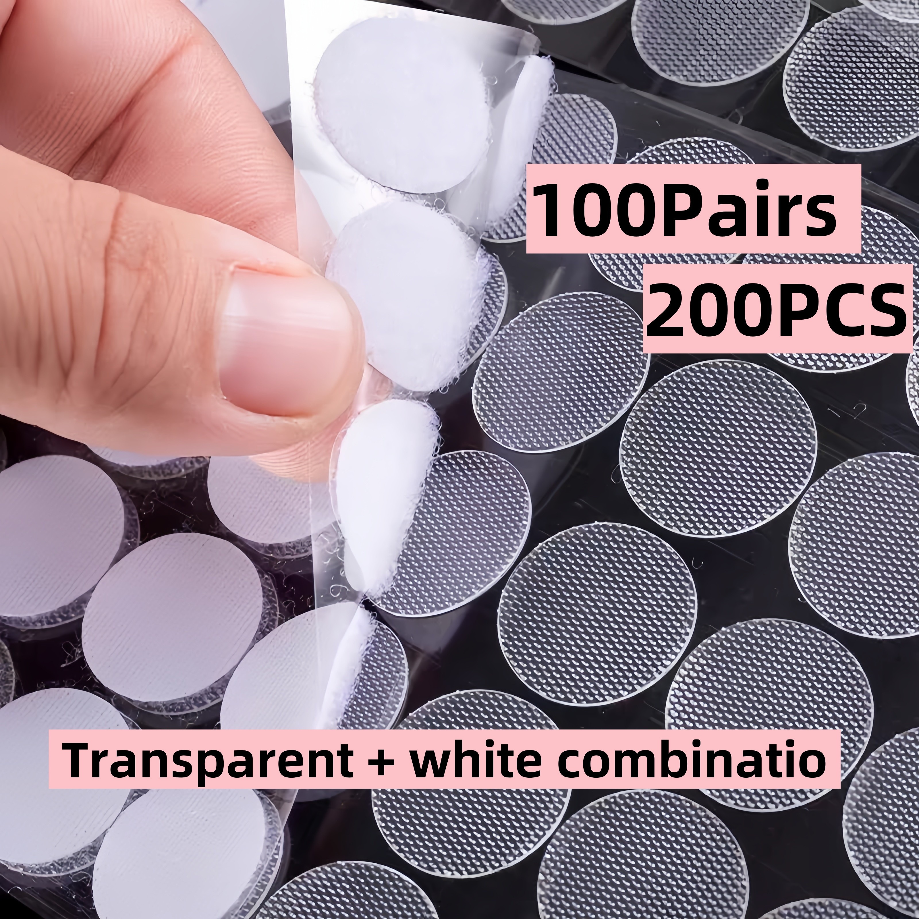 

200pcs 100paires Autocollants Magiques -adhésifs - Autocollants Magiques -adhésifs en d'un diamètre de 20mm, adaptés aux de , bureaux et maisons - Diamètre 0.787in/20mm