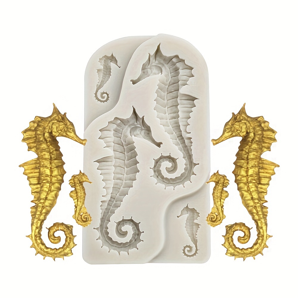 

1pc Seahorse Resin Mold, Multiple Sizes Seahorse, Pastry Baking Mold, Epoxy Resin Candle Making Plaster Ornament Cake Baking Mold, Suitable For Crafts, Handmade Gifts