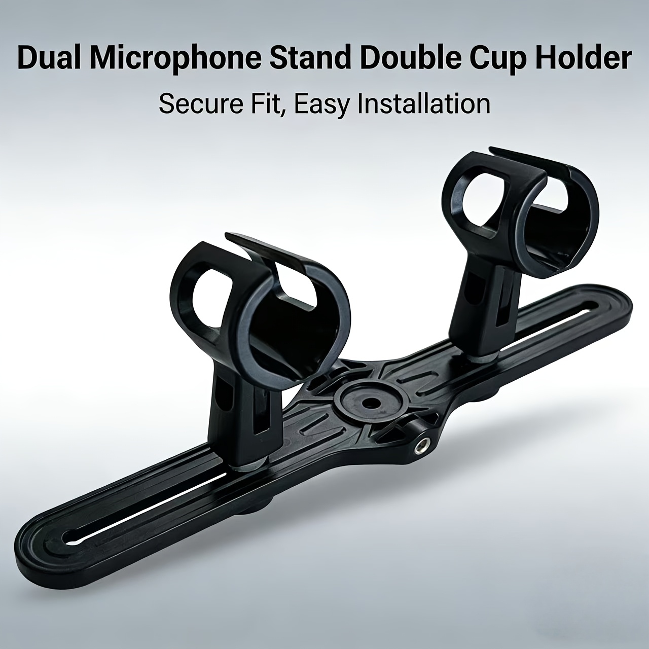 TEMU Support de microphone double tête avec pince, porte-microphone double tête, compatible avec les supports de table de pouce et les trépieds au