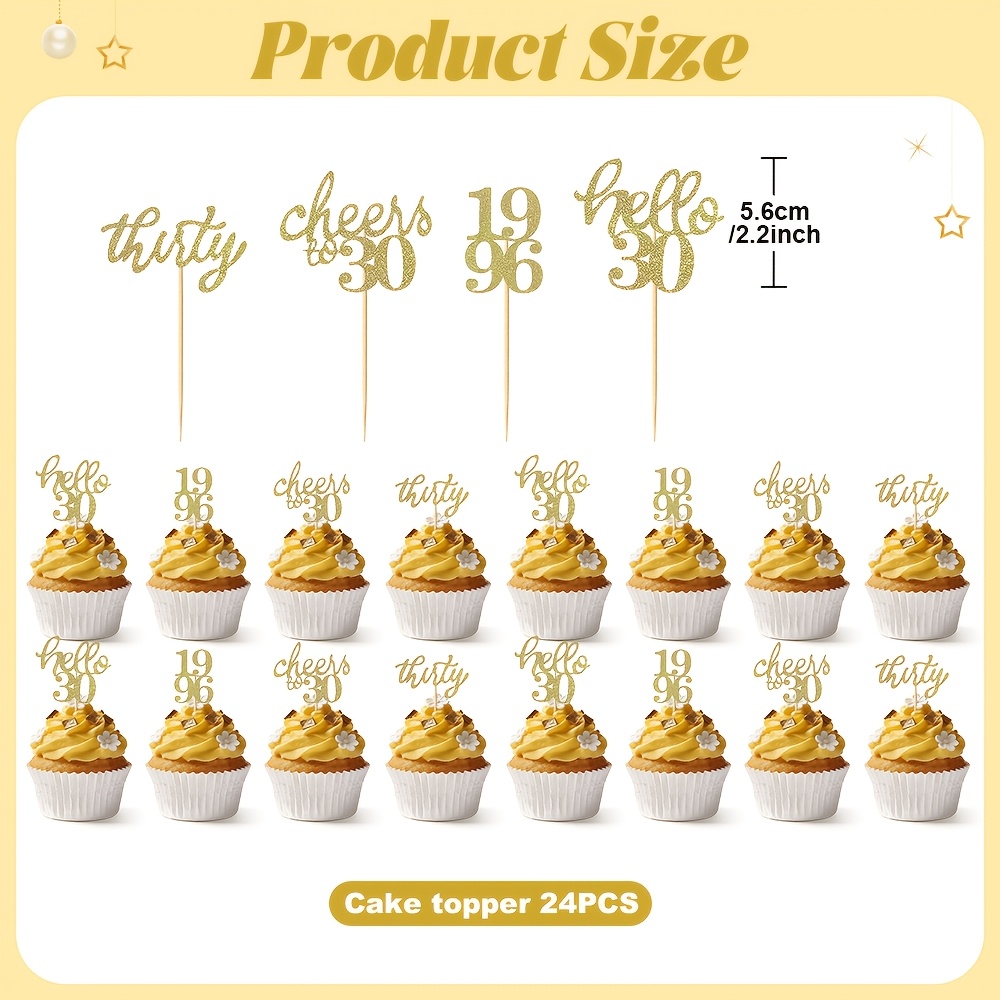 Image of 30th Birthday Cake Topper, 30th Birthday Party Supplies For Men, 30th Birthday Decorations For 30th Birthday Party Celebration,halloween, Christmas