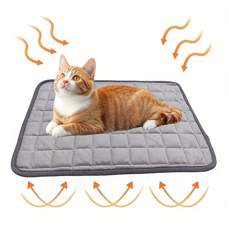 

[1pc Cozy Cat Bed Mat] 1pc Cozy Polyester Square Cat Bed Mat, Warm Sleeping Pad For All , Washable And Indoor Cat Lounger