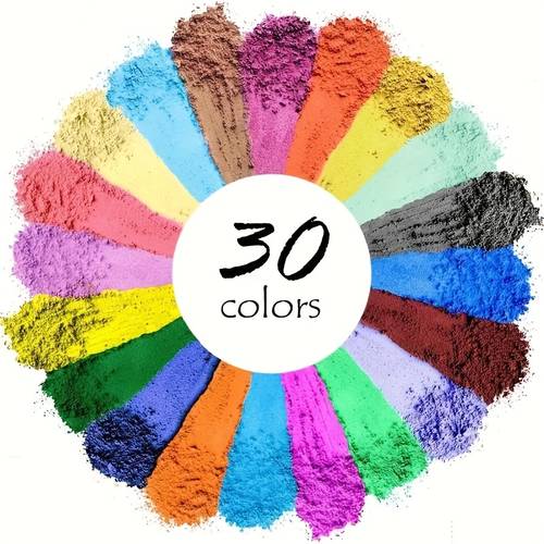 30 color mica powder set vibrant non repeating shades suitable for candles soap making and slime crafts